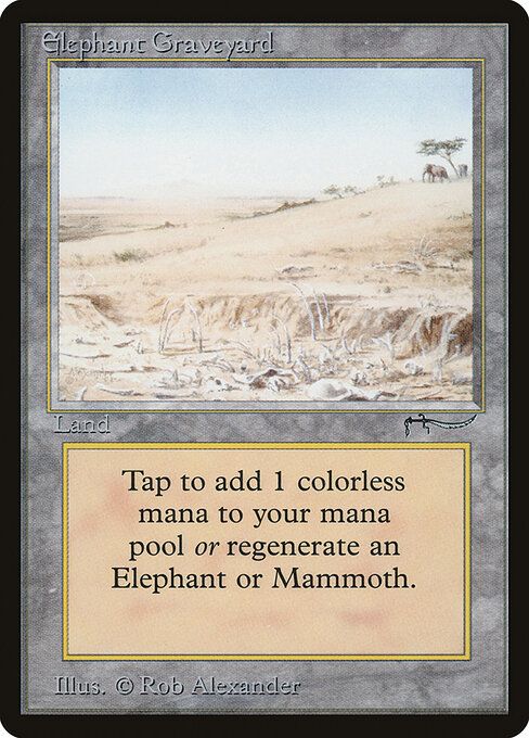 Elephant Graveyard - Arabian Nights (#74) - Illustrated by Rob Alexander - Magic: The Gathering Card