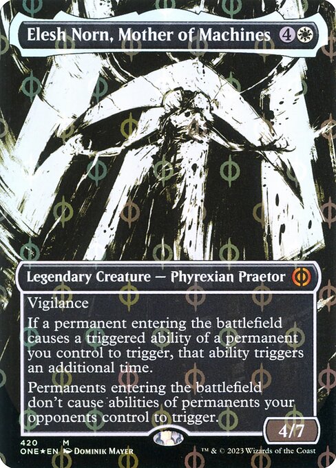 Elesh Norn, Mother of Machines - Phyrexia: All Will Be One (#420) - Illustrated by Dominik Mayer - Magic: The Gathering Card