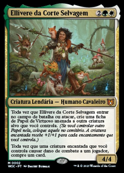 Ellivere da Corte Selvagem (Ellivere of the Wild Court) - Wilds of Eldraine Commander (#2) - Illustrated by Dmitry Burmak - Magic: The Gathering Card