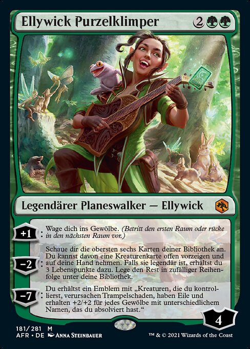 엘리윅 텀블스트럼 (Ellywick Tumblestrum) - Adventures in the Forgotten Realms (#181) - Illustrated by Anna Steinbauer - Magic: The Gathering Card