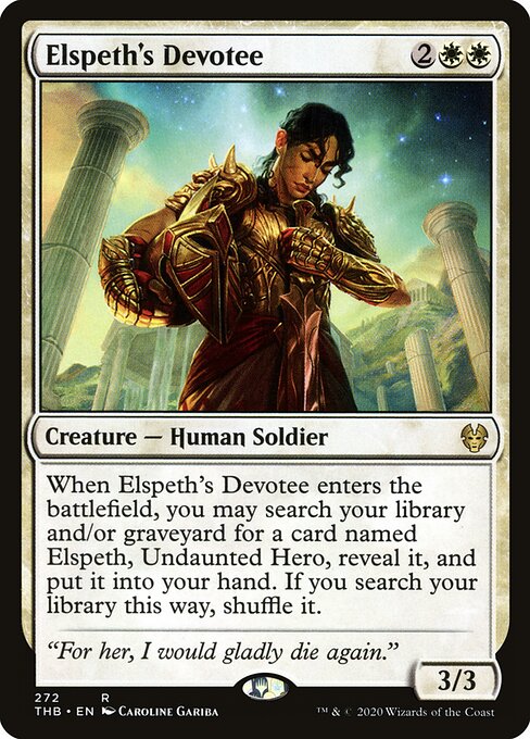 Elspeth's Devotee - Theros Beyond Death (#272) - Illustrated by Caroline Gariba - Magic: The Gathering Card