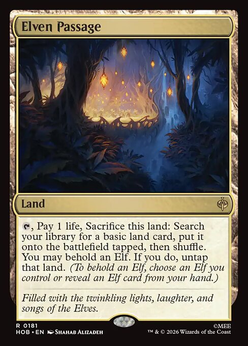 Pasaje élfico (Elven Passage) - The Hobbit (#181) - Illustrated by Shahab Alizadeh - Magic: The Gathering Card