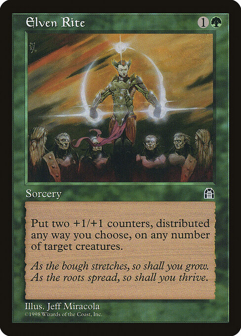 エルフの儀式 (Elven Rite) - Stronghold (#106) - Illustrated by Jeff Miracola - Magic: The Gathering Card