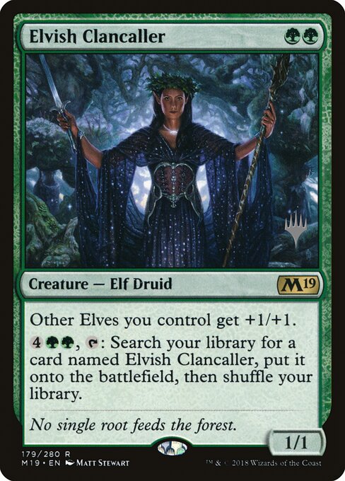 Elvish Clancaller - Core Set 2019 Promos (#179p) - Illustrated by Matt Stewart - Magic: The Gathering Card
