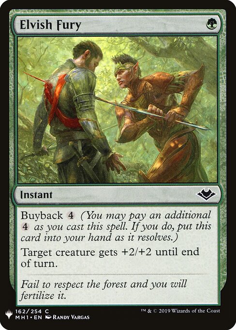 Ярость Эльфов (Elvish Fury) - Modern Horizons (#162) - Illustrated by Randy Vargas - Magic: The Gathering Card