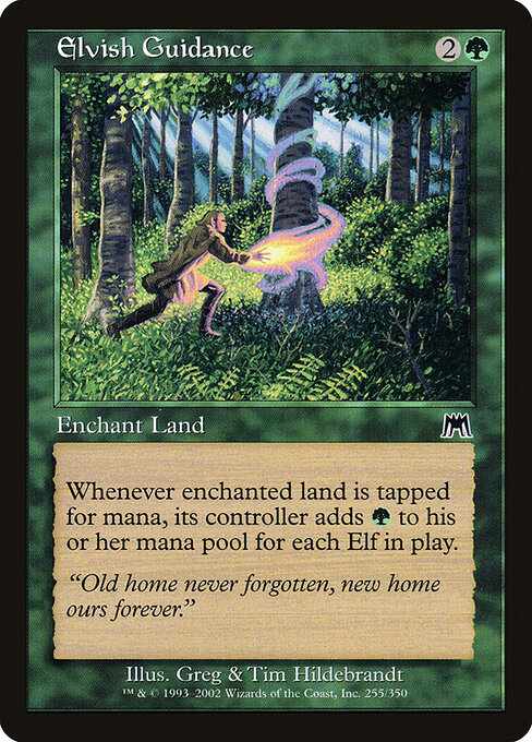 Orientación élfica (Elvish Guidance) - Onslaught (#255) - Illustrated by Greg Hildebrandt & Tim Hildebrandt - Magic: The Gathering Card