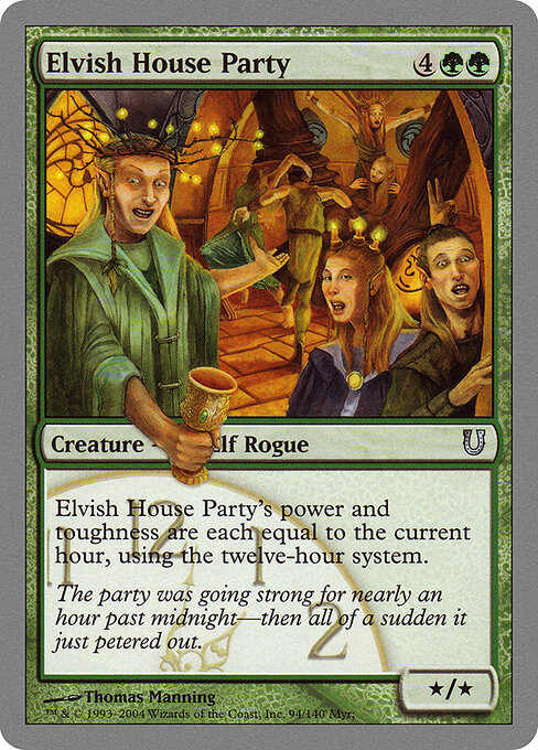 Elvish House Party - Unhinged (#94) - Illustrated by Thomas Manning - Magic: The Gathering Card