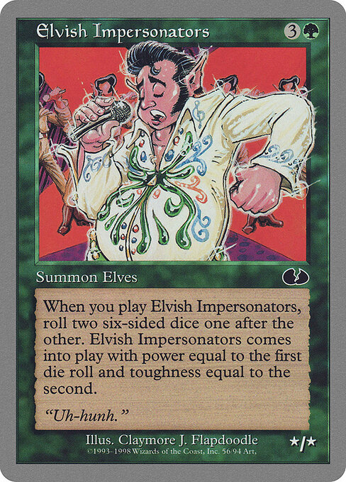 Elvish Impersonators - Unglued (#56) - Illustrated by Claymore J. Flapdoodle - Magic: The Gathering Card