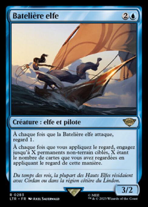 Marinaia Elfica (Elvish Mariner) - The Lord of the Rings: Tales of Middle-earth (#283) - Illustrated by Axel Sauerwald - Magic: The Gathering Card