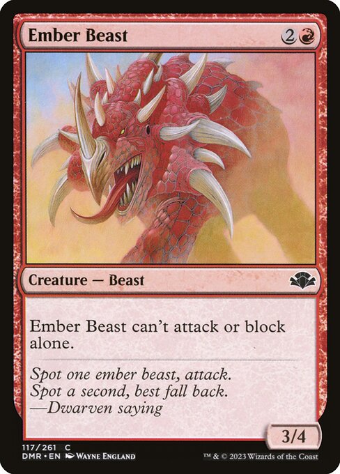 Ember Beast - Dominaria Remastered (#117) - Illustrated by Wayne England - Magic: The Gathering Card