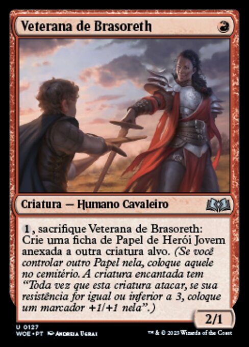 Veterana de Brasoreth (Embereth Veteran) - Wilds of Eldraine (#127) - Illustrated by Andreia Ugrai - Magic: The Gathering Card