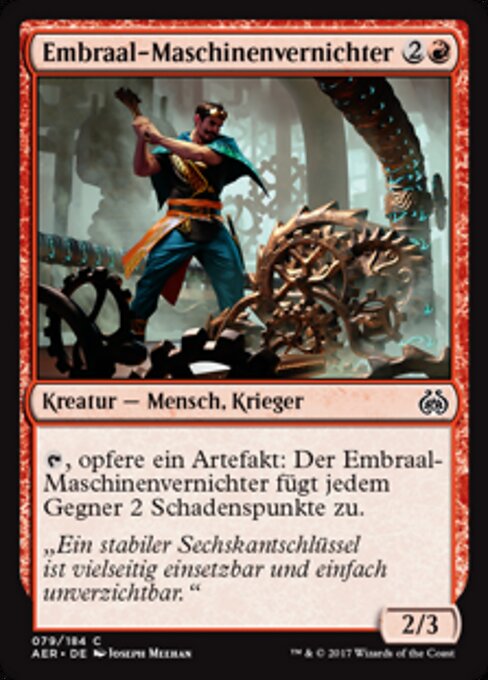 엠브라알 기계 파괴자 (Embraal Gear-Smasher) - Aether Revolt (#79) - Illustrated by Joseph Meehan - Magic: The Gathering Card