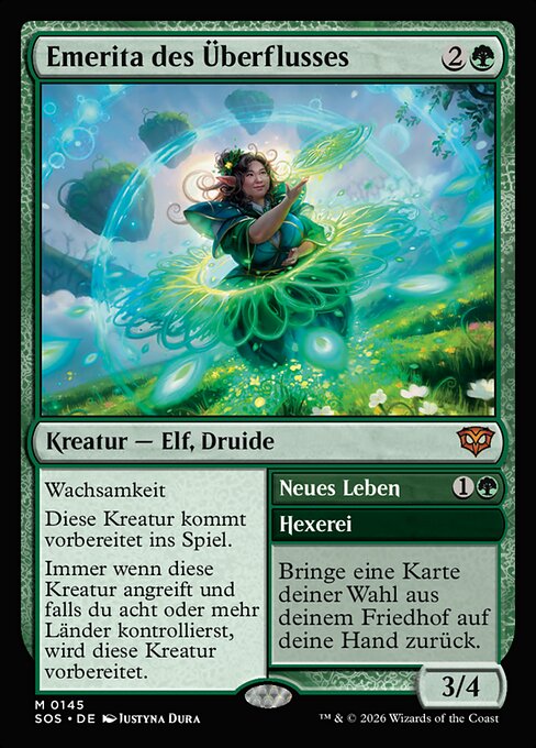 Emeritus of Abundance // Regrowth - Secrets of Strixhaven (#145) - Illustrated by Justyna Dura - Magic: The Gathering Card