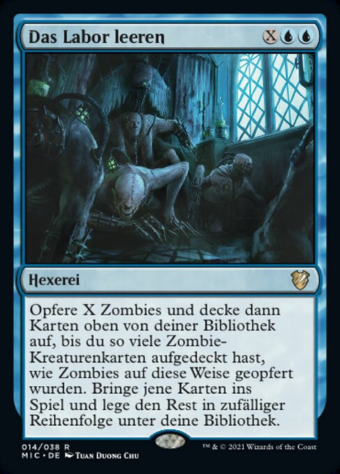 Svuotare il Laboratorio (Empty the Laboratory) - Midnight Hunt Commander (#52) - Illustrated by Tuan Duong Chu - Magic: The Gathering Card