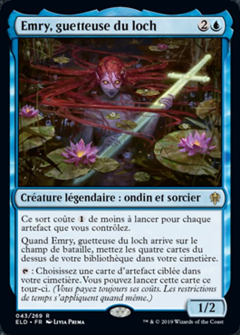 Emry, Nascosta nel Loch (Emry, Lurker of the Loch) - Throne of Eldraine (#43) - Illustrated by Livia Prima - Magic: The Gathering Card