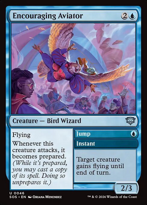 Encouraging Aviator // Jump - Secrets of Strixhaven Magic card