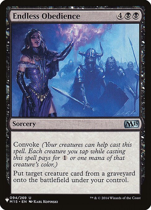 終わりなき従順 (Endless Obedience) - Zendikar Rising Commander (#41) - Illustrated by Karl Kopinski - Magic: The Gathering Card