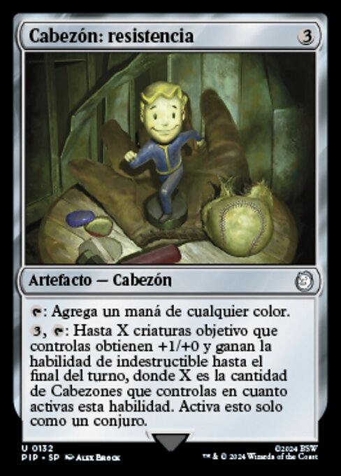 エンデュランスのボブルヘッド (Endurance Bobblehead) - Fallout (#132) - Illustrated by Alex Brock - Magic: The Gathering Card