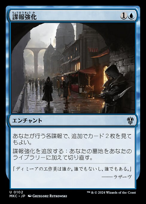 諜報強化 (Enhanced Surveillance) - Murders at Karlov Manor Commander (#102) - Illustrated by Grzegorz Rutkowski - Magic: The Gathering Card
