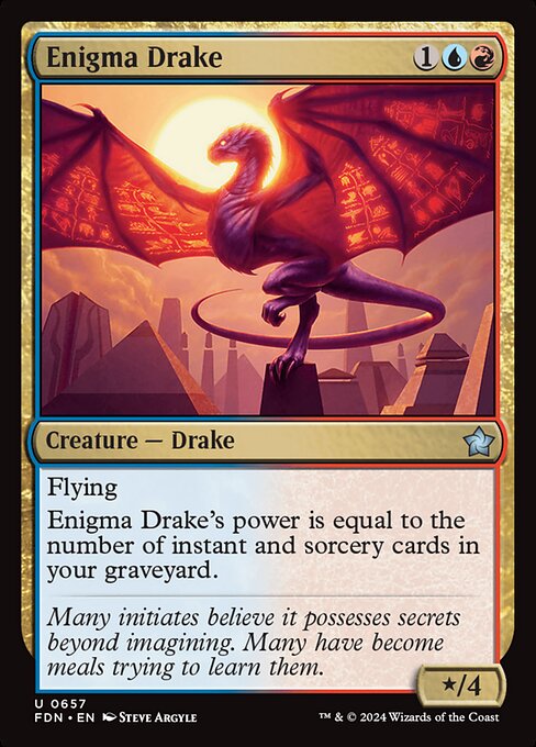 Enigma Drake - Foundations (#657) - Illustrated by Steve Argyle - Magic: The Gathering Card