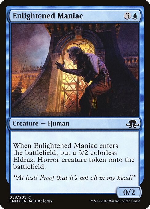 Enlightened Maniac - Eldritch Moon (#58) - Illustrated by Jaime Jones - Magic: The Gathering Card