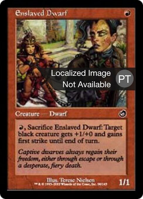 Anão Escravizado (Enslaved Dwarf) - Torment (#96) - Illustrated by Terese Nielsen - Magic: The Gathering Card