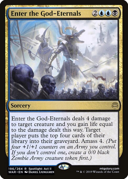 Enter the God-Eternals - War of the Spark (#196) - Illustrated by Daniel Ljunggren - Magic: The Gathering Card