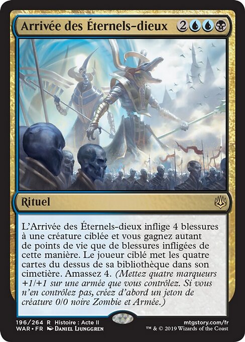 Einmarsch der Gott-Verewigten (Enter the God-Eternals) - War of the Spark (#196) - Illustrated by Daniel Ljunggren - Magic: The Gathering Card