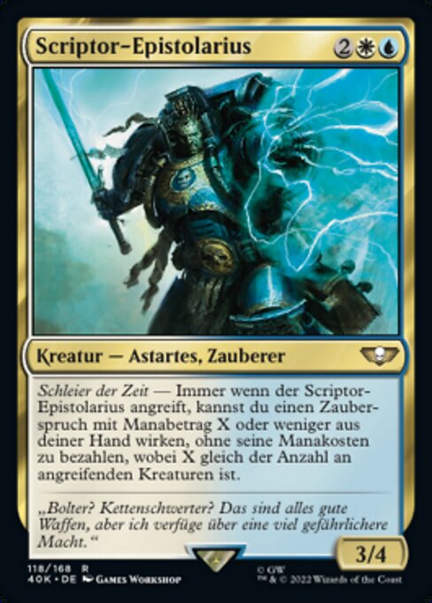 Scriptor-Epistolarius (Epistolary Librarian) - Warhammer 40,000 Commander (#118) - Illustrated by Games Workshop - Magic: The Gathering Card