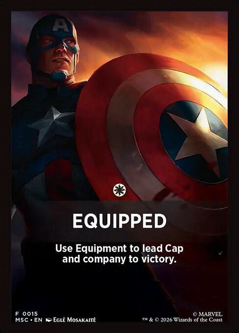 Equipped - Marvel Super Heroes Jumpstart Front Cards (#15) - Illustrated by Eglė Mosakaitė - Magic: The Gathering Card