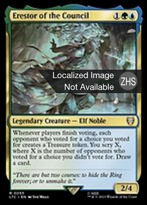 Erestor del Concilio (Erestor of the Council) - Tales of Middle-earth Commander (#53) - Illustrated by Syd Mills - Magic: The Gathering Card