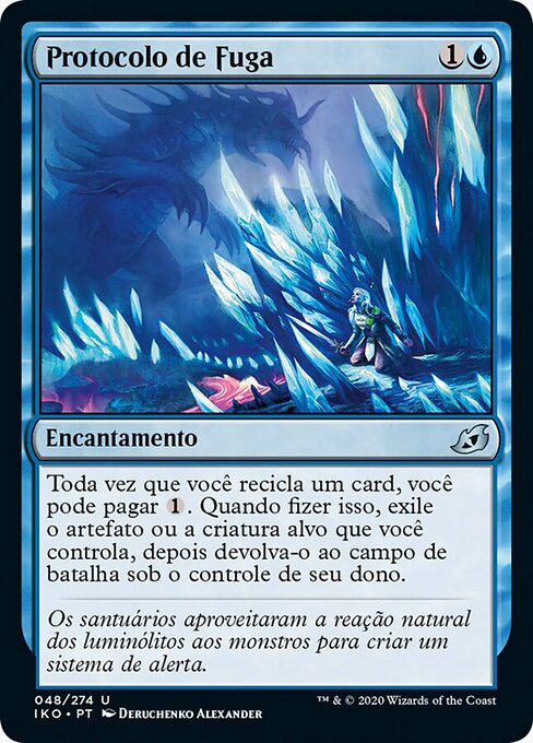 逃離方案 (Escape Protocol) - Ikoria: Lair of Behemoths (#48) - Illustrated by Deruchenko Alexander - Magic: The Gathering Card