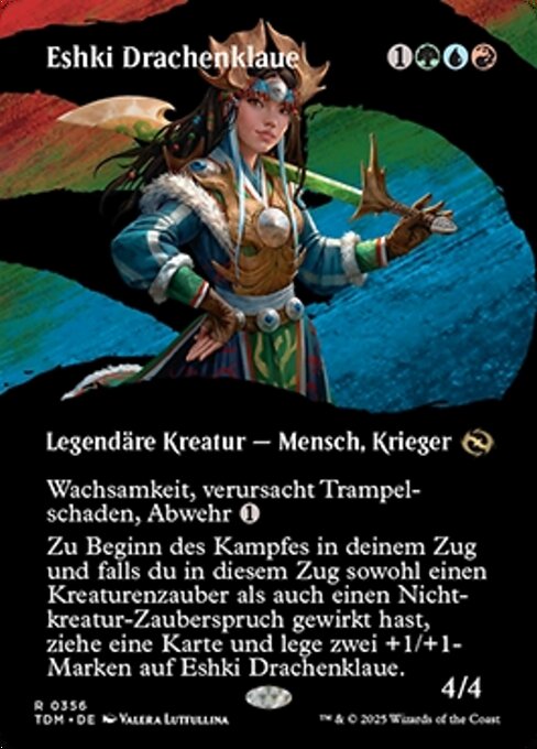 Eshki Dragonclaw - Tarkir: Dragonstorm Promos (#182p) - Illustrated by Tran Nguyen - Magic: The Gathering Card