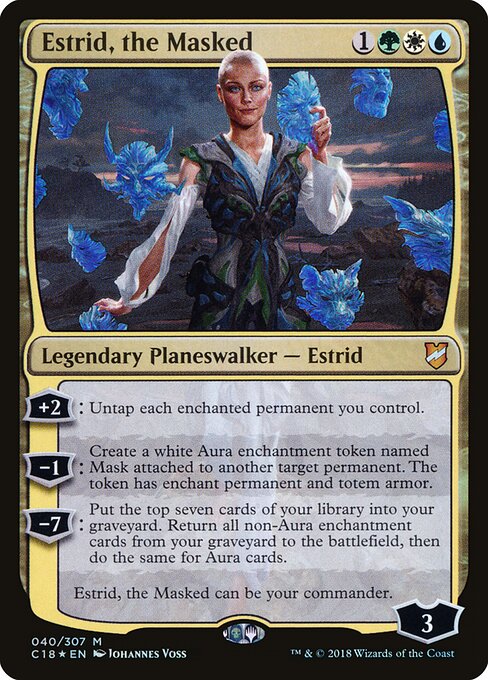 仮面使い、エストリッド (Estrid, the Masked) - Commander 2018 (#40) - Illustrated by Johannes Voss - Magic: The Gathering Card