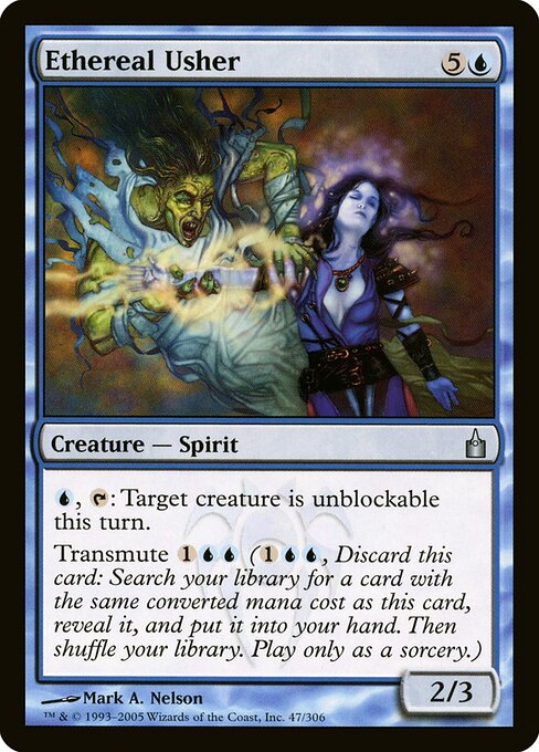天上の案内者 (Ethereal Usher) - Ravnica: City of Guilds (#47) - Illustrated by Mark A. Nelson - Magic: The Gathering Card