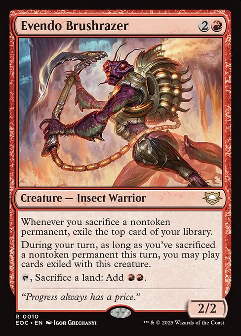 Evendo-Gestrüppschnitter (Evendo Brushrazer) - Edge of Eternities Commander (#10) - Illustrated by Igor Grechanyi - Magic: The Gathering Card
