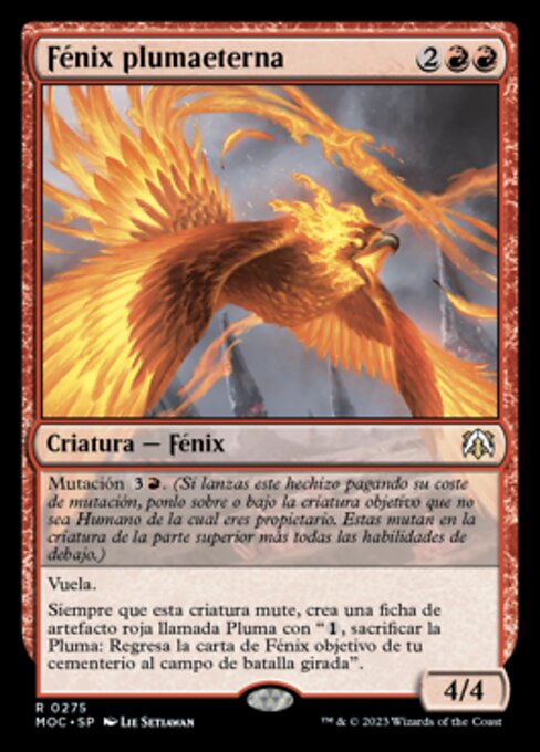 Phénix aux plumes perpétuelles (Everquill Phoenix) - Ikoria: Lair of Behemoths (#114) - Illustrated by Lie Setiawan - Magic: The Gathering Card
