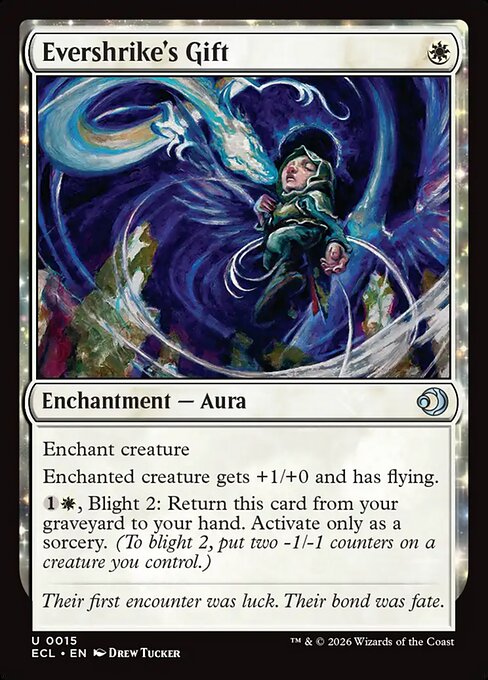 Dono del Passero Perenne (Evershrike's Gift) - Lorwyn Eclipsed (#15) - Illustrated by Drew Tucker - Magic: The Gathering Card