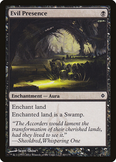 Evil Presence - New Phyrexia Magic card