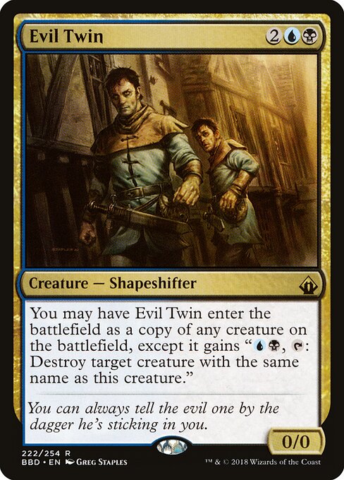 Evil Twin - Battlebond (#222) - Illustrated by Greg Staples - Magic: The Gathering Card