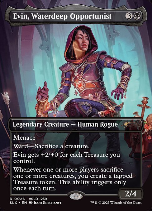 Evin, Waterdeep Opportunist - Universes Within (#26) - Illustrated by Igor Grechanyi - Magic: The Gathering Card