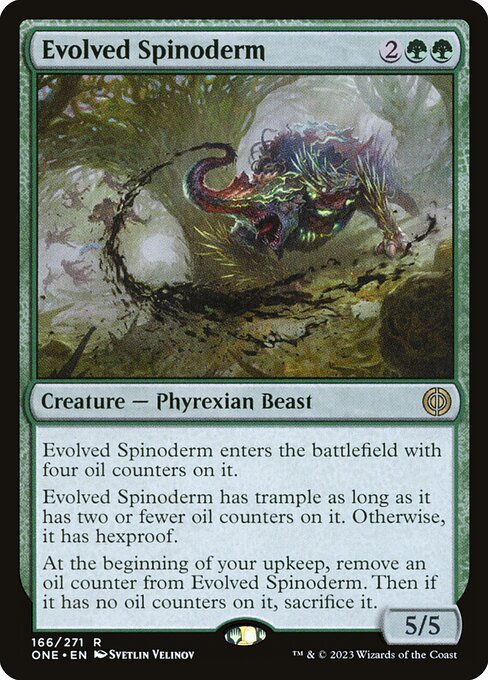 蜕变斯宾驼登 (Evolved Spinoderm) - Phyrexia: All Will Be One (#166) - Illustrated by Svetlin Velinov - Magic: The Gathering Card