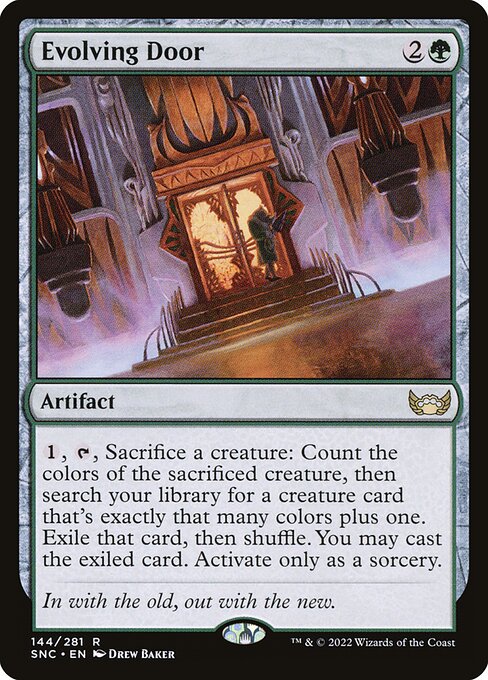 Evolving Door - Streets of New Capenna (#144) - Illustrated by Drew Baker - Magic: The Gathering Card