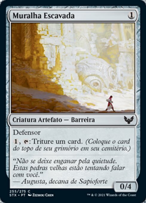 발굴된 벽 (Excavated Wall) - Strixhaven: School of Mages (#255) - Illustrated by Zezhou Chen - Magic: The Gathering Card