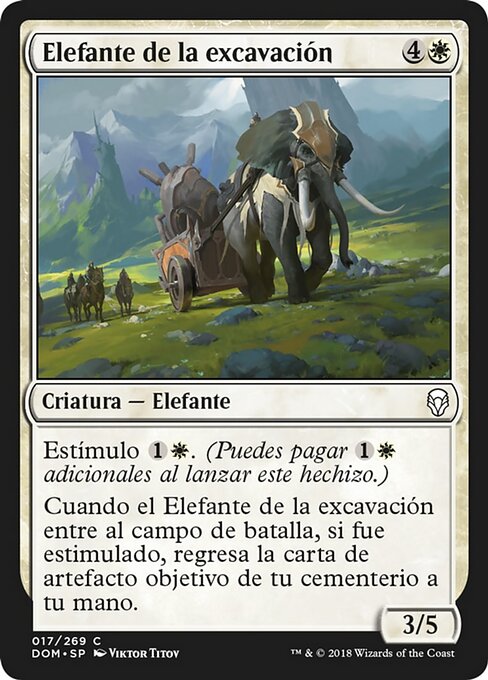 Elefante de la excavación (Excavation Elephant) - Dominaria (#17) - Illustrated by Viktor Titov - Magic: The Gathering Card