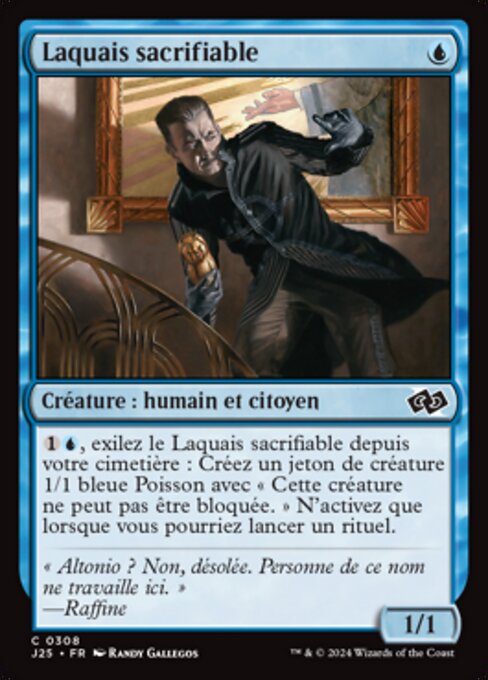 쓰고 버리는 하인 (Expendable Lackey) - Streets of New Capenna (#43) - Illustrated by Randy Gallegos - Magic: The Gathering Card