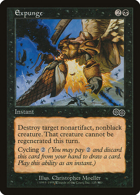 Borrar (Expunge) - Urza's Saga (#135) - Illustrated by Christopher Moeller - Magic: The Gathering Card