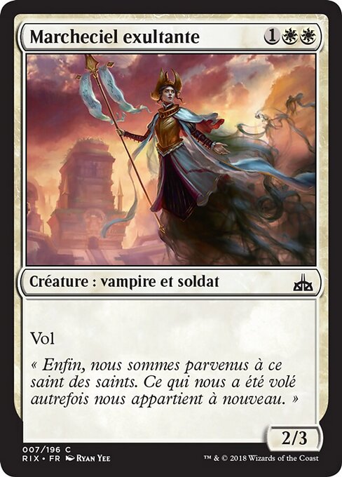 欢欣天行客 (Exultant Skymarcher) - Rivals of Ixalan (#7) - Illustrated by Ryan Yee - Magic: The Gathering Card