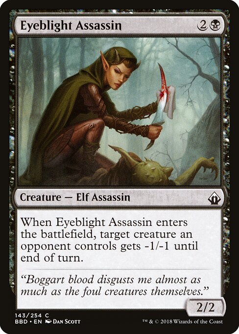 碍眼杀手 (Eyeblight Assassin) - Battlebond (#143) - Illustrated by Dan Murayama Scott - Magic: The Gathering Card