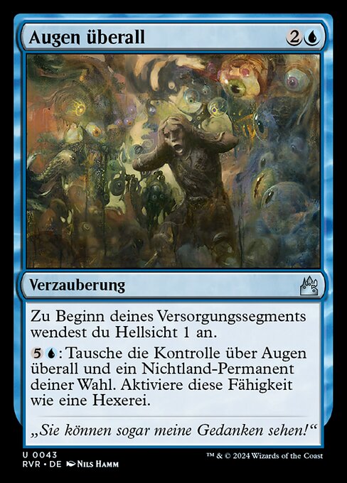 Вездесущие Глаза (Eyes Everywhere) - Ravnica Allegiance (#38) - Illustrated by Nils Hamm - Magic: The Gathering Card